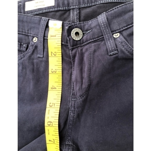 AG The Stilt Cigarette Leg Skinny Jeans Navy Blue Stretch Midrise Size 24 R - Picture 5 of 9